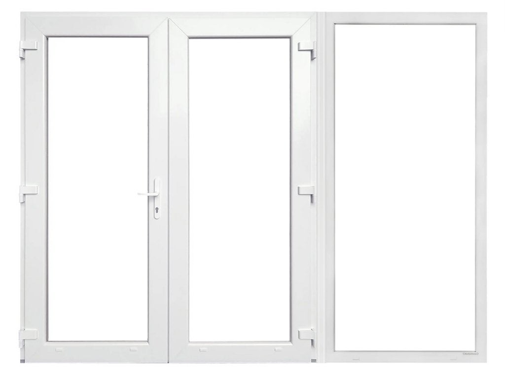 Kunststof Dubbele Deur Met Zijlicht 282,4 X 215 Cm Wit, Niet ingevuld, Kunststof, Niet ingevuld, Nieuw