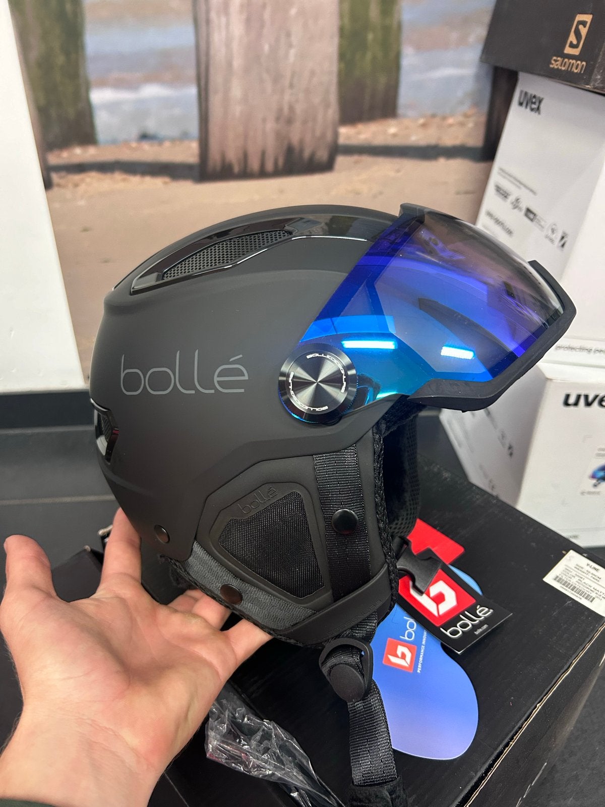 Bolle V-Line Skihelm met Vizier - Zwart Mat, Overige merken, Overige typen, Nieuw, Ophalen of Verzenden