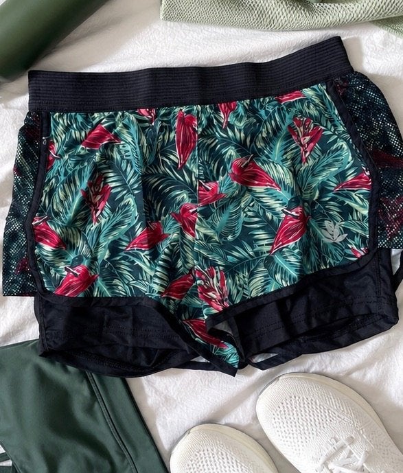 Crivit 2 in 1 sportshort  gekleurd  maat XS nieuw, Verzenden, Nieuw, Maat 34 (XS) of kleiner, Groen