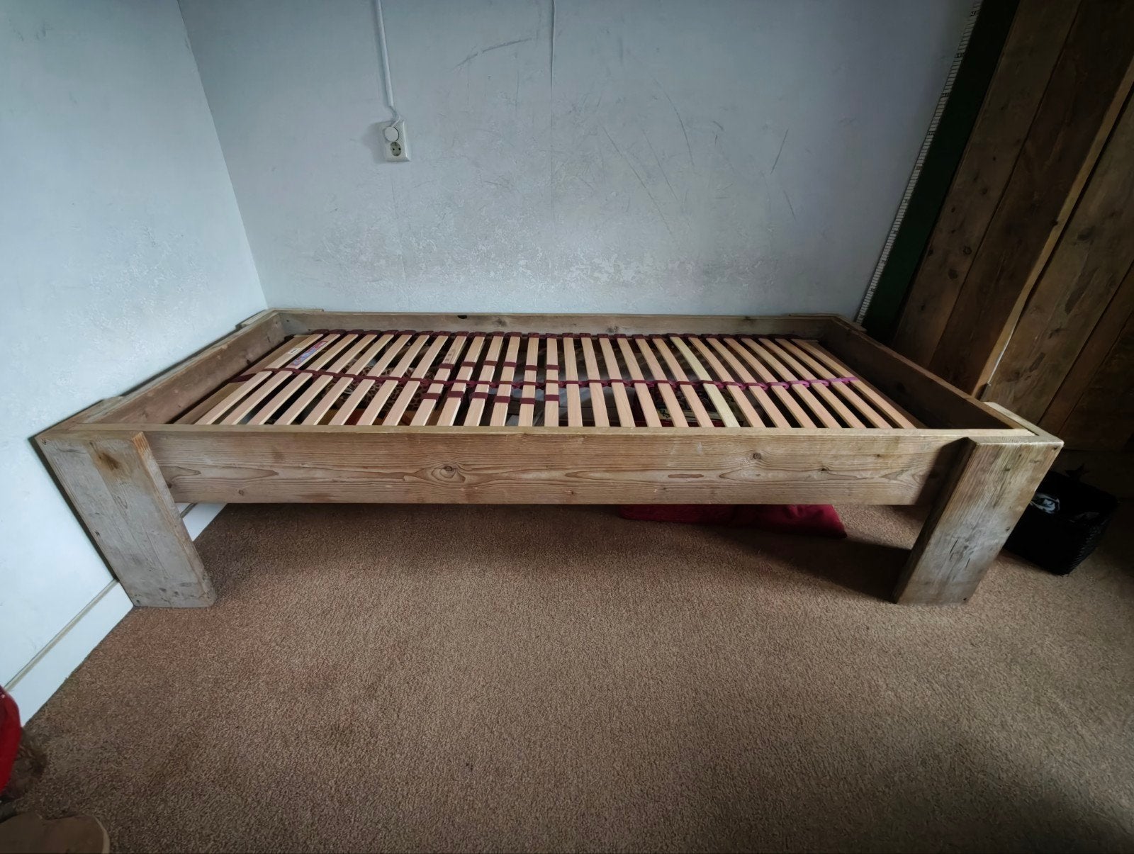 Bed 200 x 80 - steigerhout, Ophalen, Gebruikt, Eenpersoons, Steigerhout