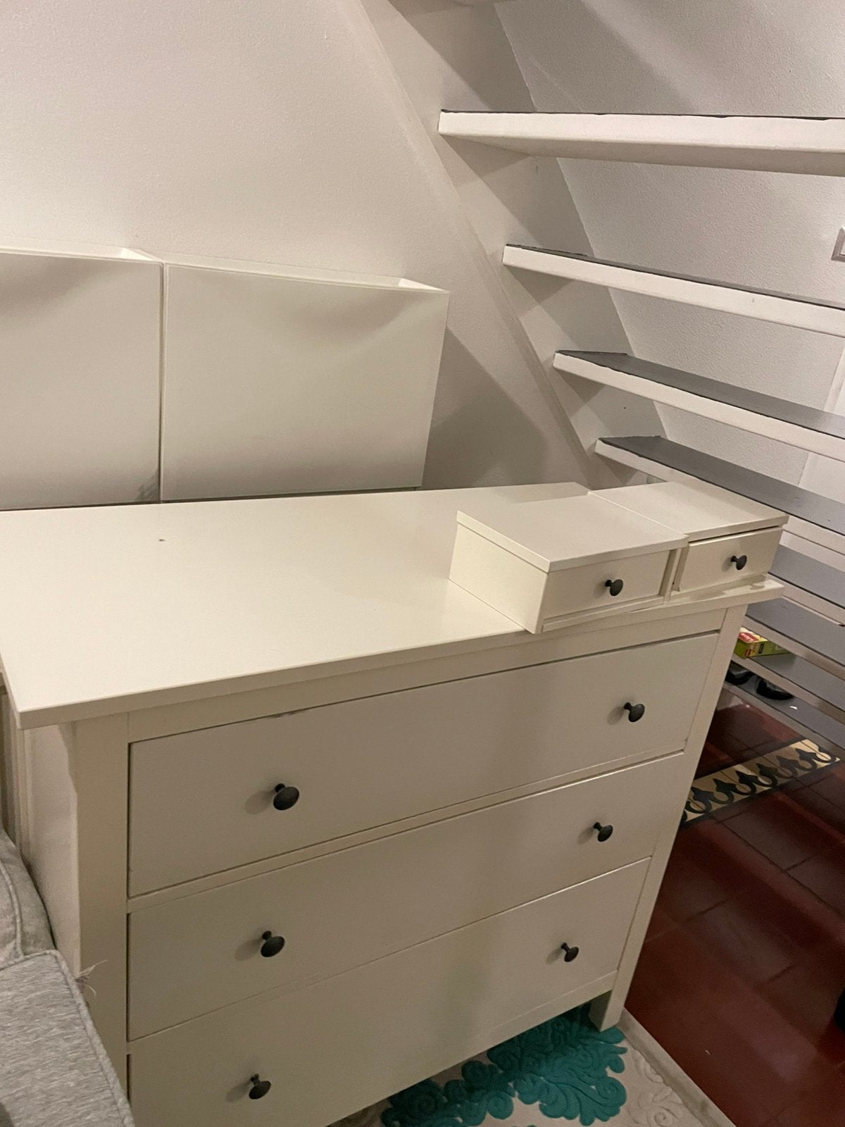 IKEA HEMNES ladekast wit – 3 grote lades + 2 kleine lades, 5 laden of meer, Ophalen of Verzenden, Zo goed als nieuw, Minder dan 100 cm