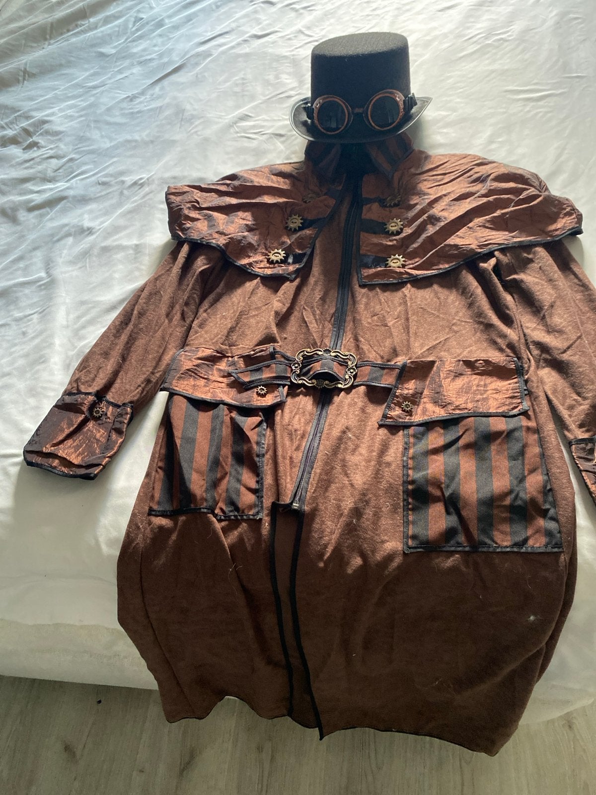 Steampunk Carnaval Pak Maat 52 met Hoed en Bril, Ophalen, Gebruikt, 170 of groter, Jongen of Meisje
