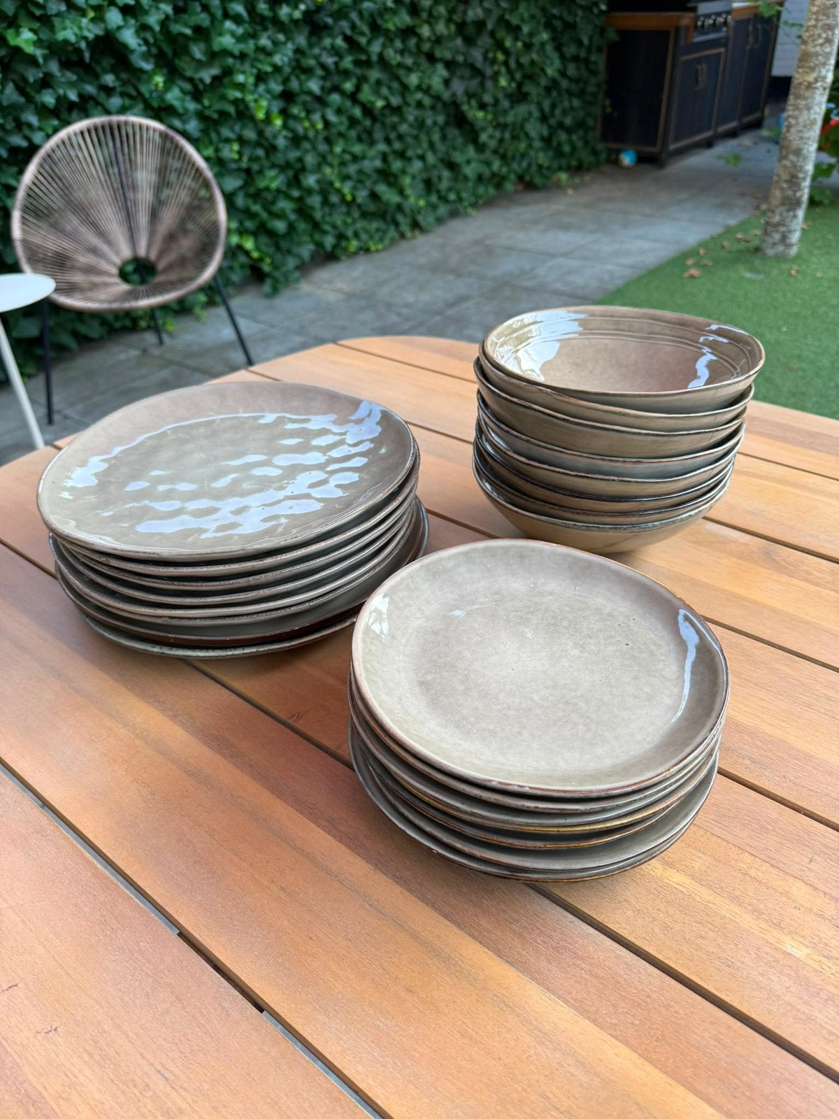 8 delig Casa Earth Marl servies, Ophalen, Zo goed als nieuw, Aardewerk, Modern