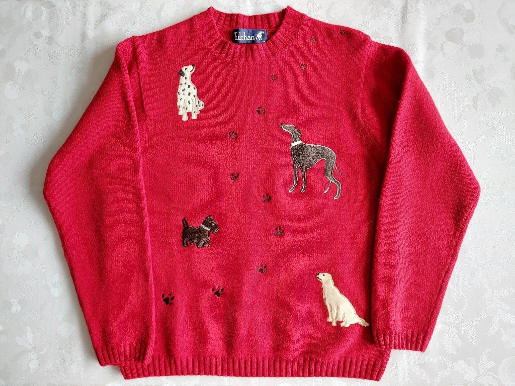 Nieuw rode wollen trui honden maat M, Maat 38/40 (M), Nieuw, Ophalen of Verzenden, Tulchan