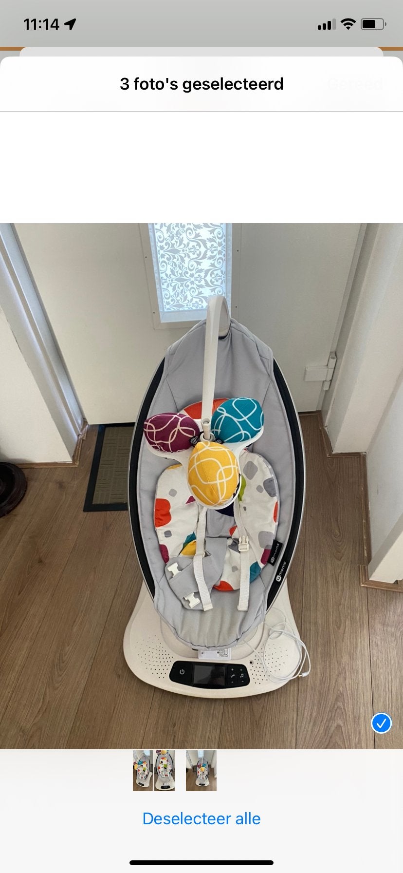 4moms mamaRoo 4.0 Wipstoel - Zo goed als nieuw, Wipstoel, Ophalen, Overige merken, Met gordel(s) of riempje(s)