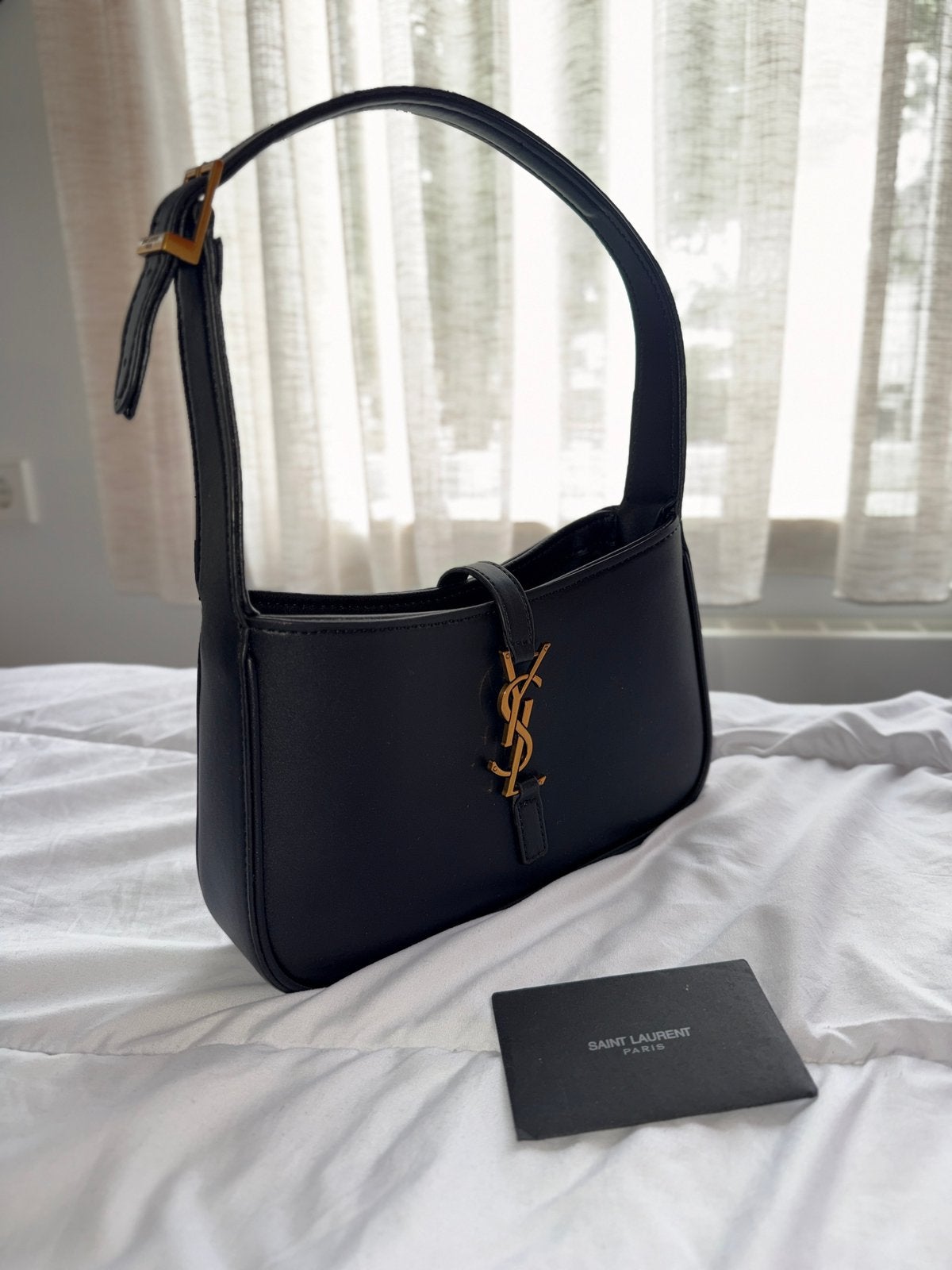YSL Saint Laurent Le 5 à 7 leren shopper, Verzenden, Zo goed als nieuw, Zwart, Schoudertasje