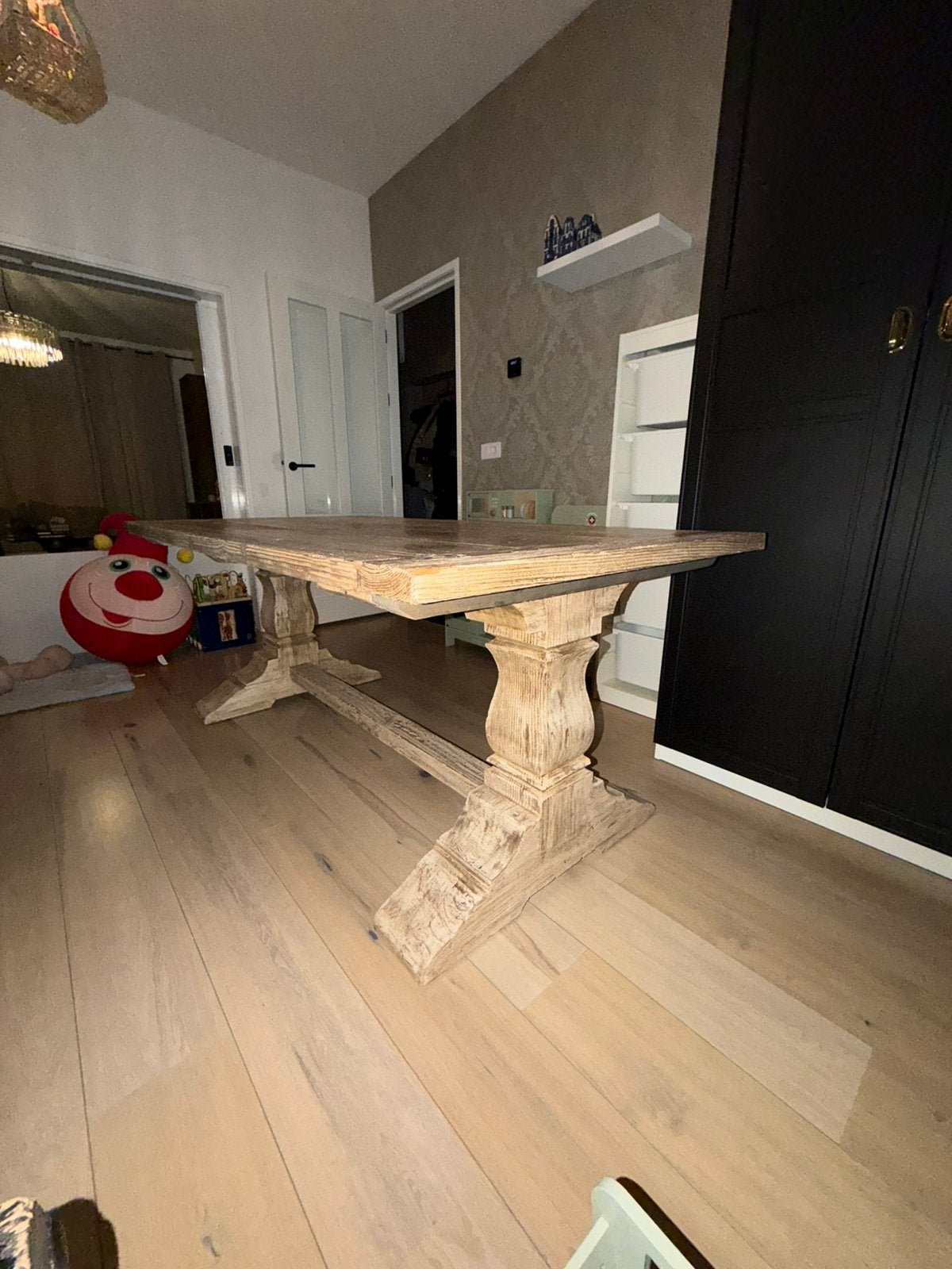 Kloostertafel 200x100cm nette staat rook en huisdier vrij, Ophalen, Gebruikt, 100 tot 150 cm, 200 cm of meer