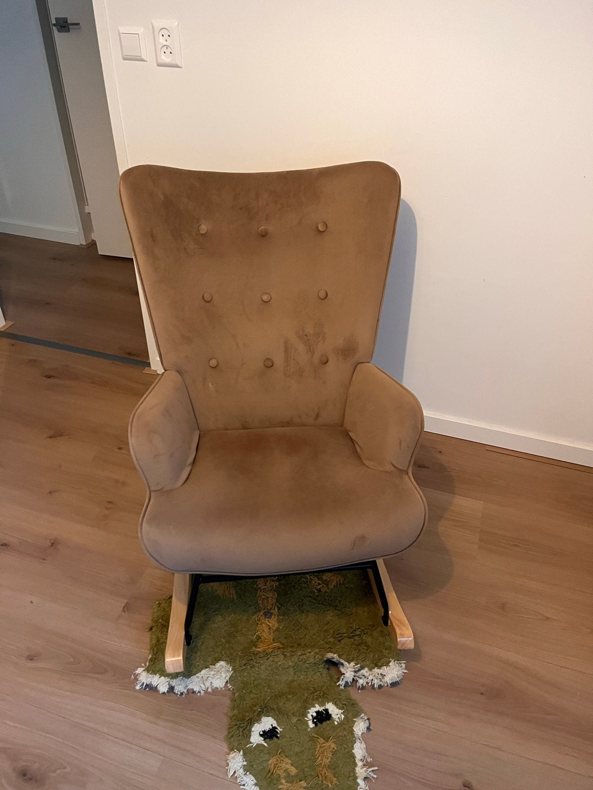 Aemely Mama schommelstoel taupe - Zo goed als nieuw, Ophalen, Overige kleuren, Zo goed als nieuw, Eén