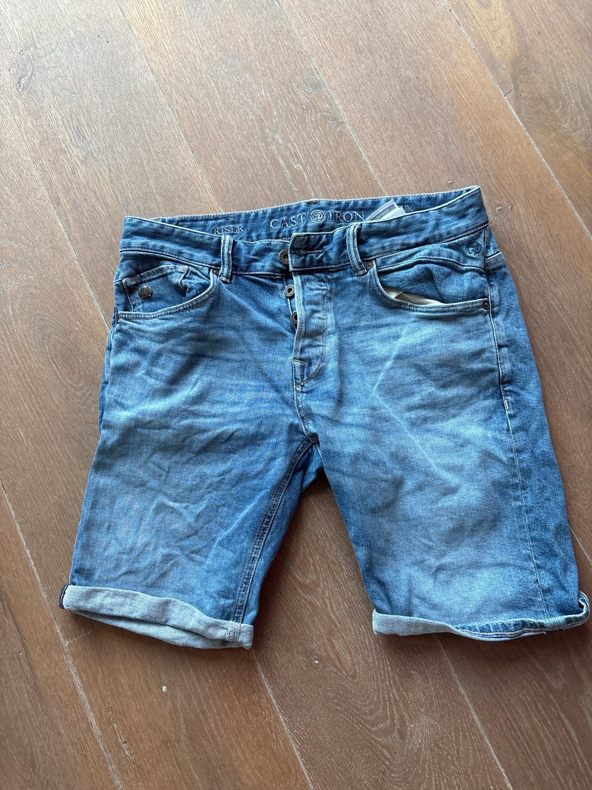 Cast Iron korte spijkerbroek MT32, Kleding | Heren, Ophalen of Verzenden, Zo goed als nieuw, Blauw, W32 (confectie 46) of kleiner