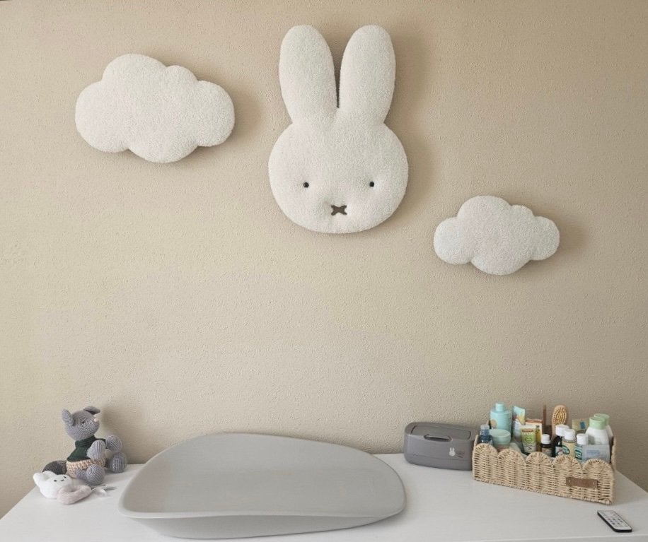 Wolkenlampjes teddy konijn + 2 wolkjes wandlamp, Draadloos, Nieuw, Ophalen of Verzenden, Wit