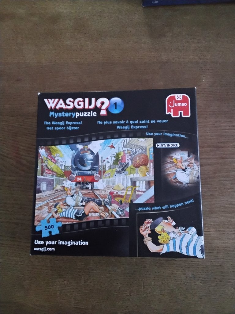 Wasgij puzzel 500 stukjes Mystery 1 het spoor bijster, Ophalen of Verzenden, 500 t/m 1500 stukjes, Zo goed als nieuw, Legpuzzel