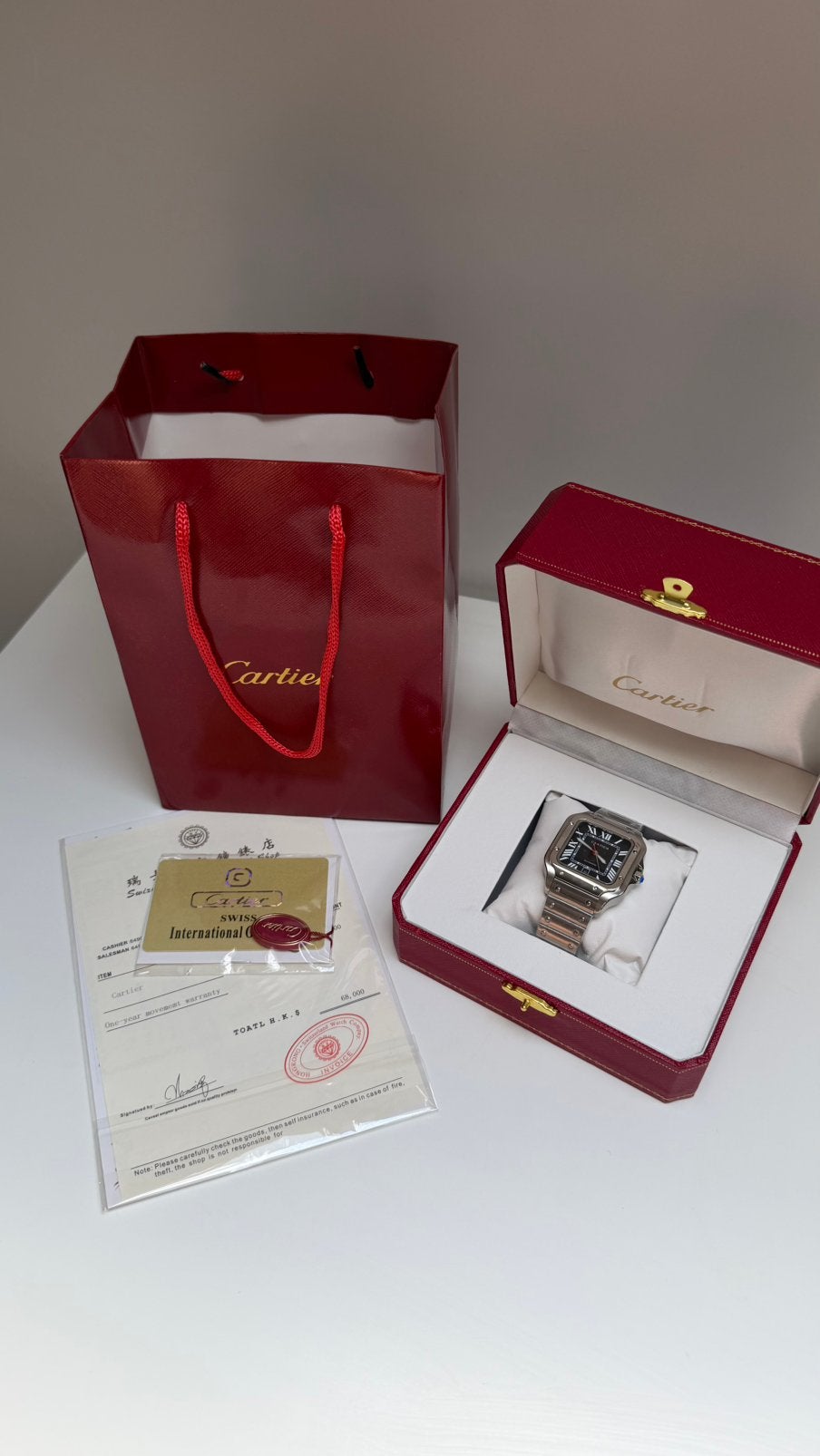 Cartier Santos de Cartier Black Dial 40MM Horloge, Ophalen of Verzenden, Nieuw