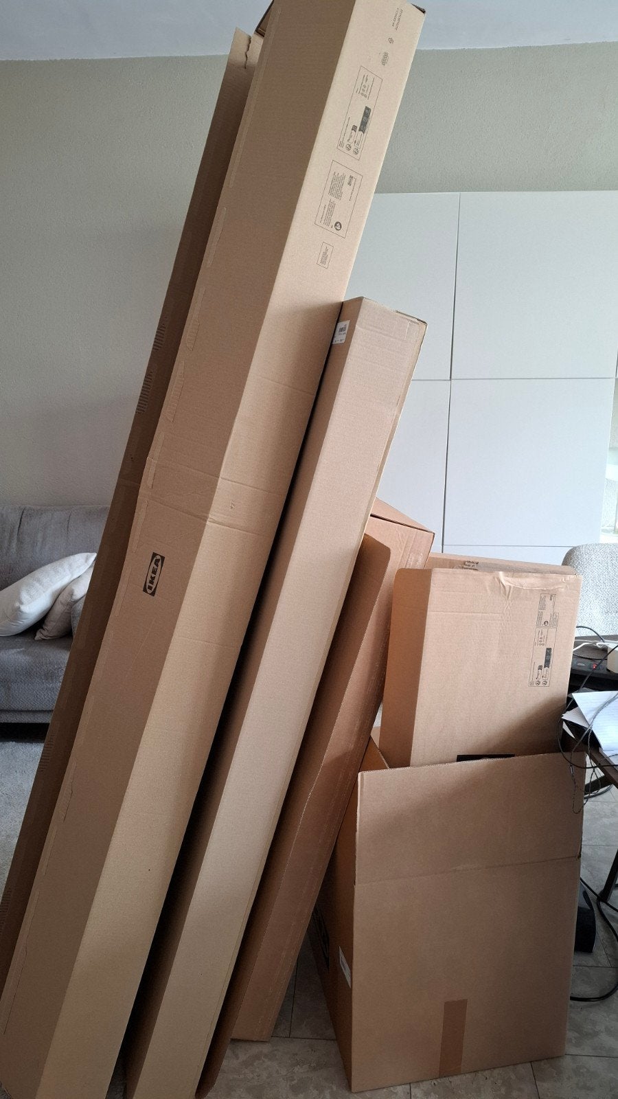 Grote stukken karton, Ophalen
