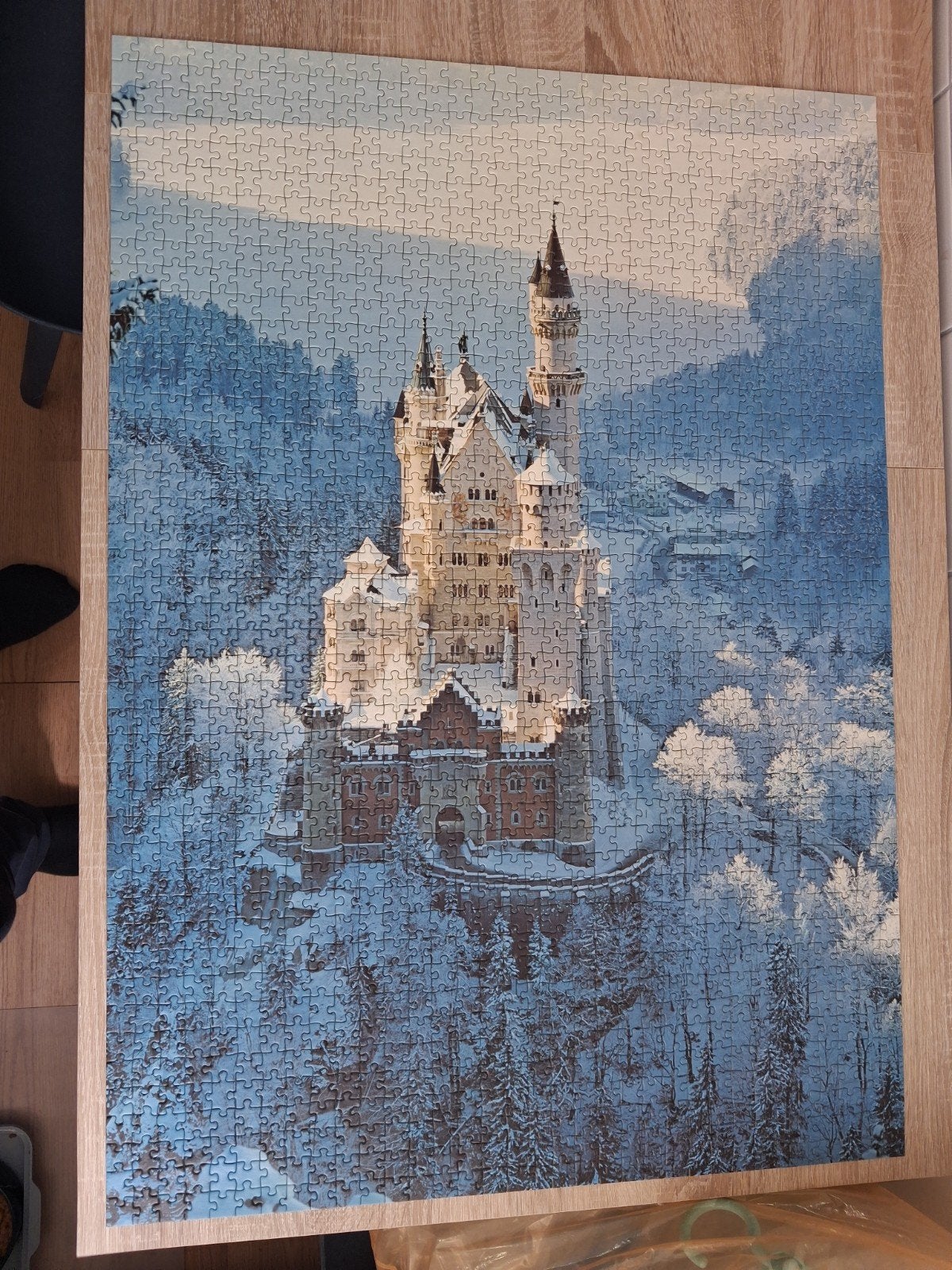 Puzzel Neuschwanstein Winter Te Koop, Ophalen of Verzenden, 500 t/m 1500 stukjes, Gebruikt, Legpuzzel
