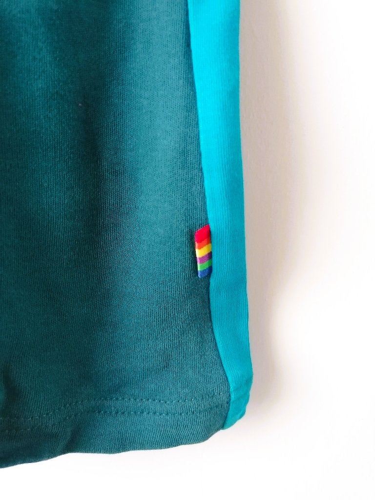 Rainbowbabies petrol blauwe tuniek jurk maat 98/104, Meisje, Rainbowbabies, Ophalen of Verzenden, Zo goed als nieuw