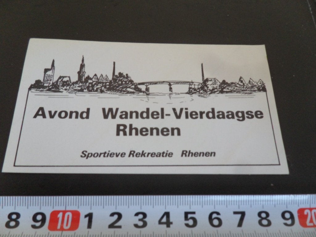 sticker Rhenen Avond Wandel - Vierdaagse, Ophalen of Verzenden, Zo goed als nieuw