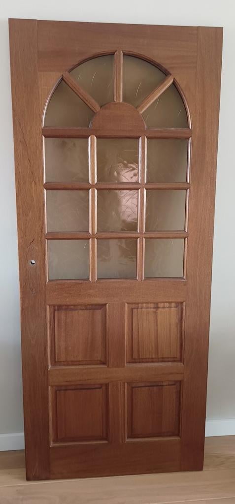 Binnendeur met glas, rechtsdraaiend, 83 x 201 cm, Ophalen, Gebruikt, 80 tot 100 cm, Binnendeur