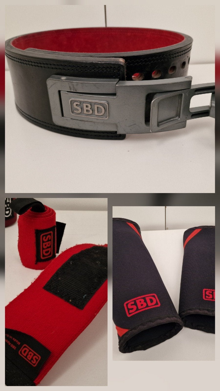 SBD Powerlifting Set: Riem, Wraps, Sleeves (M), Sport en Fitness, Ophalen of Verzenden