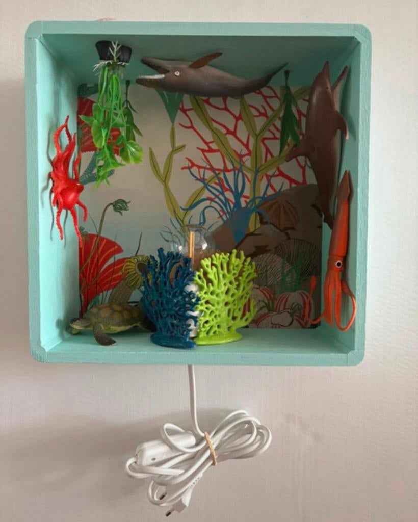 Gave unieke onderwater wereld lamp made by me Origin’Lily, Ophalen of Verzenden, Nieuw, Lamp