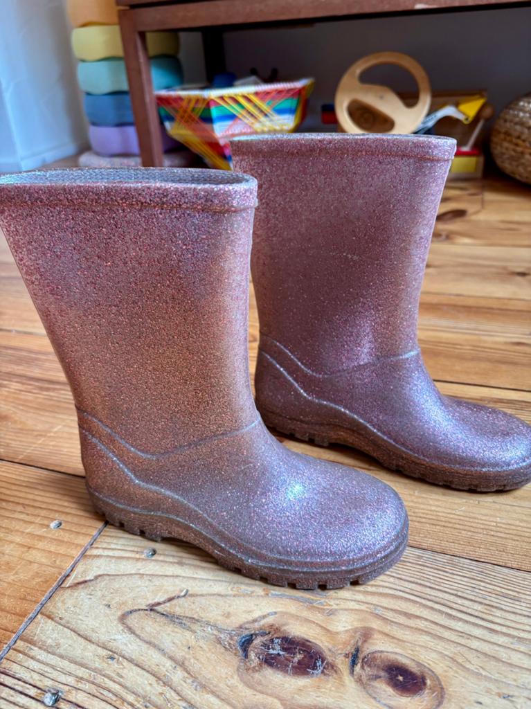 Roze glitter regenlaarzen 32, Ophalen of Verzenden, Gebruikt, Meisje, Laarzen
