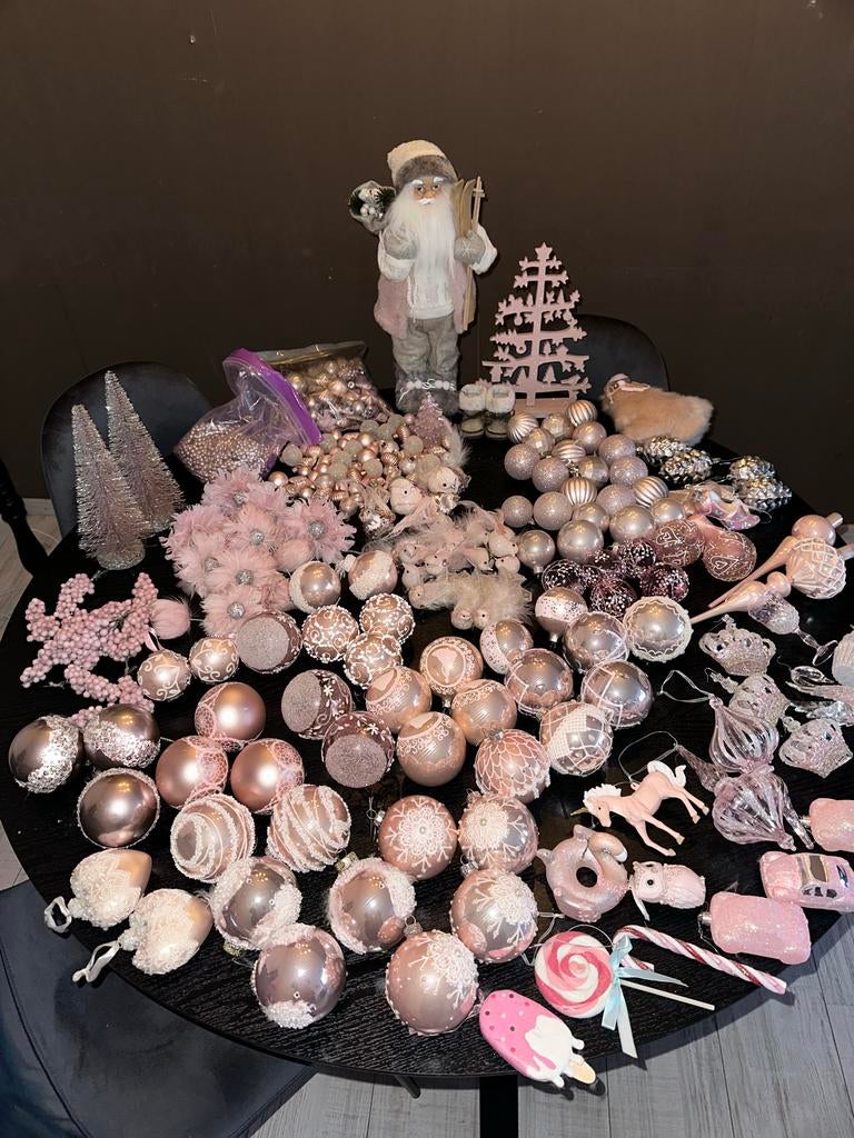 Kerst kerstboom decoratie / versiering licht roze, Ophalen, Zo goed als nieuw