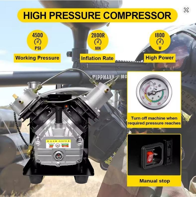 Krachtige 2 Cilinder PCP Compressor PCP-Guns Duikflessen, Ophalen of Verzenden, Nieuw