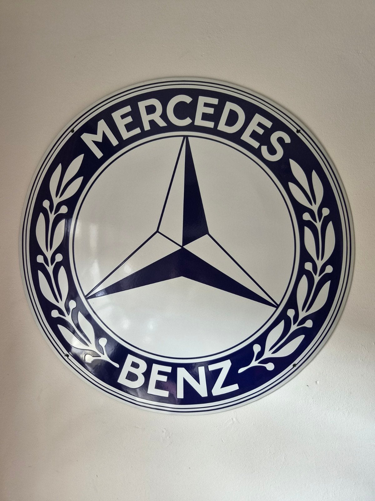 Mercedes Benz Emaille bord, Ophalen, Zo goed als nieuw, Reclamebord