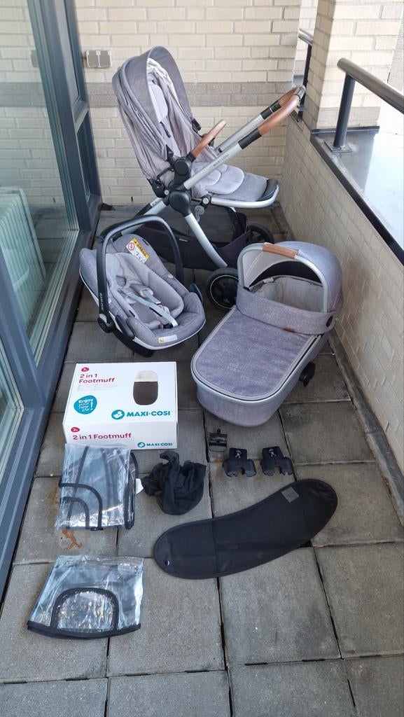 Complete Maxi-Cosi Adorra Kinderwagen set Nomad grey, Ophalen, Gebruikt, Combiwagen, Verstelbare duwstang