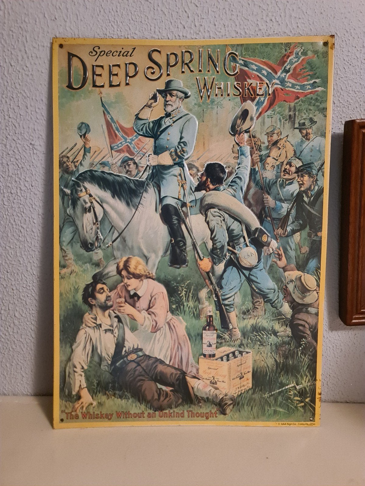 Authentieke Deep Spring Whiskey reclameplaat, Antiek en Kunst, Ophalen of Verzenden