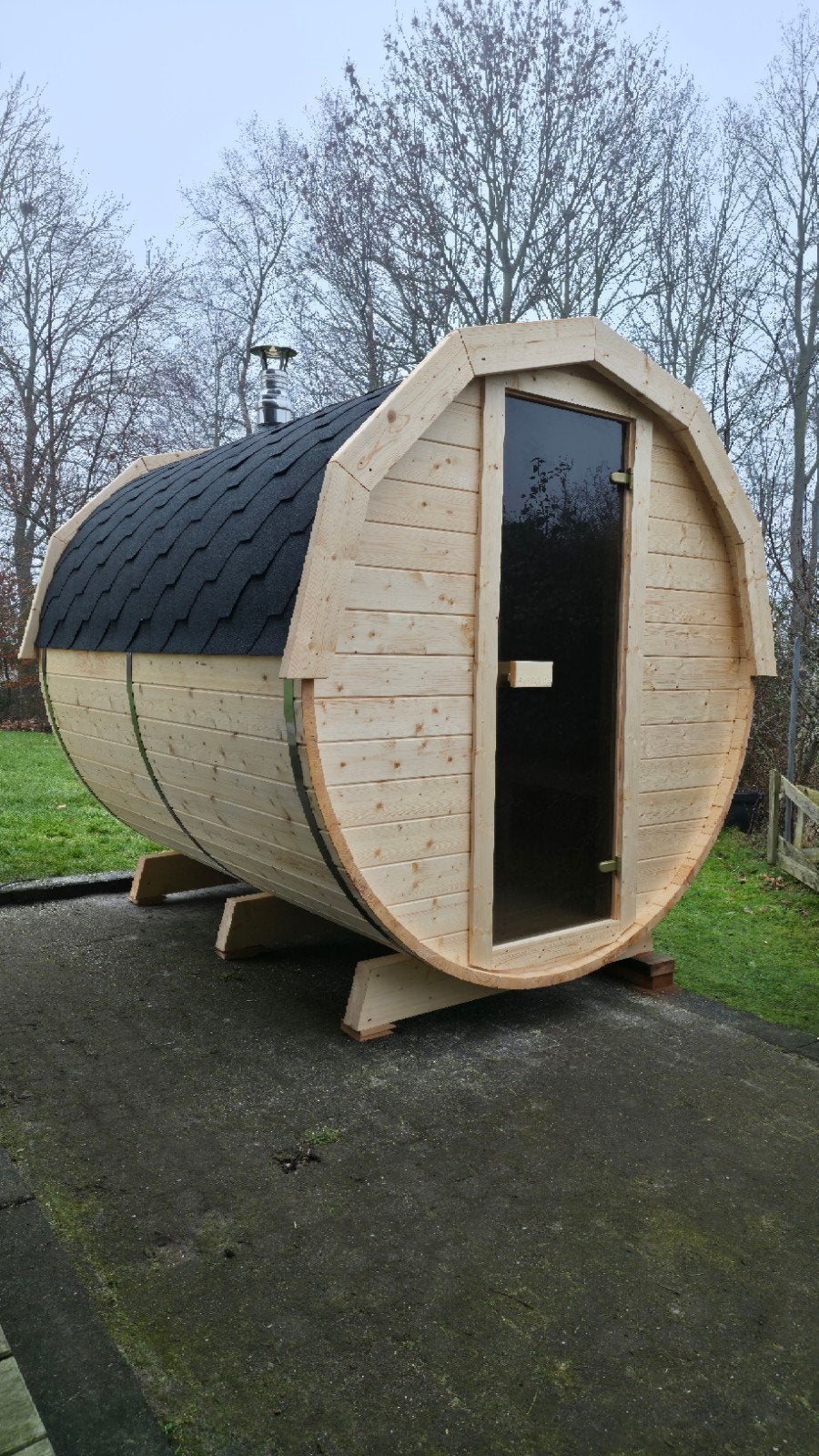 2,5M Barrel Sauna Gratis Levering en Plaatsing - 10% KORTING, Ophalen of Verzenden, Nieuw, Fins of Traditioneel, Complete sauna