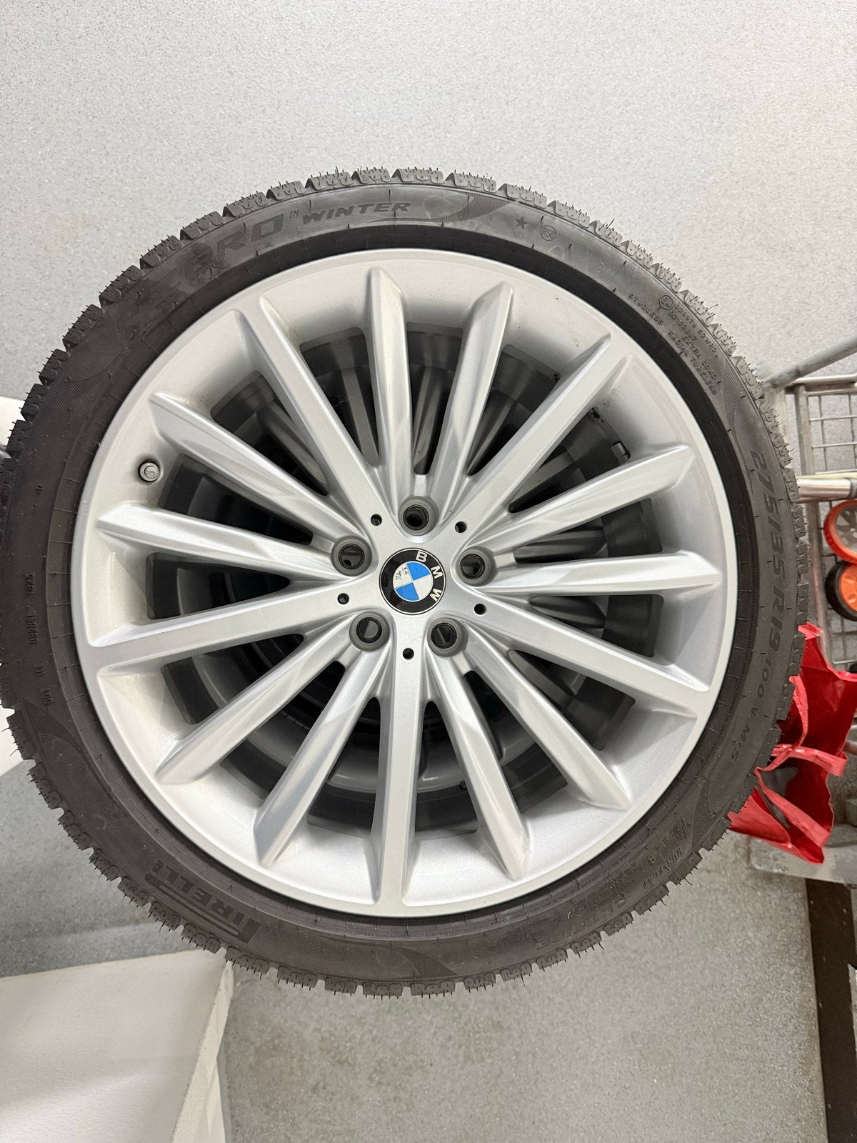 BMW multispoke(455) 19 velgen met Pirelli P Zero  Winterband, Gebruikt, 275 mm, Banden en Velgen, Winterbanden