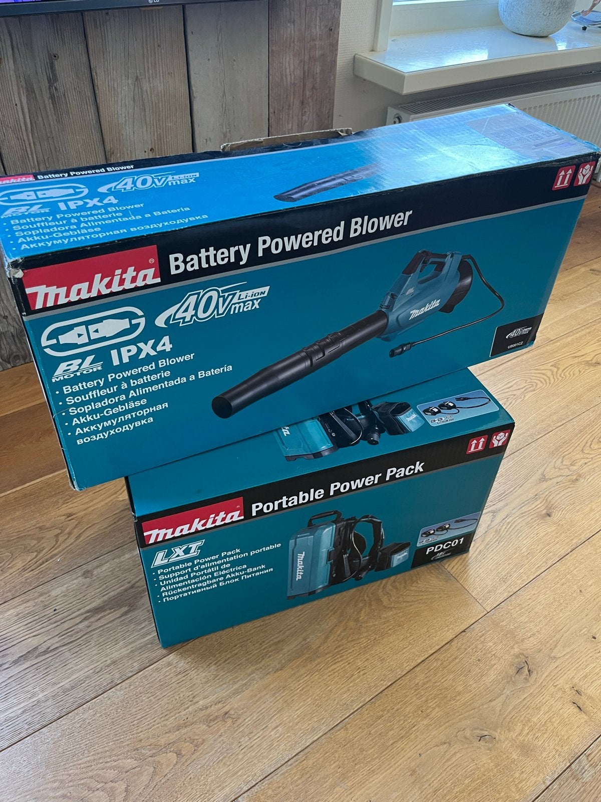 Makita Accu Bladblazer 40V Max + Portable Power Pack, Ophalen of Verzenden, Nieuw, Accu, Handgedragen