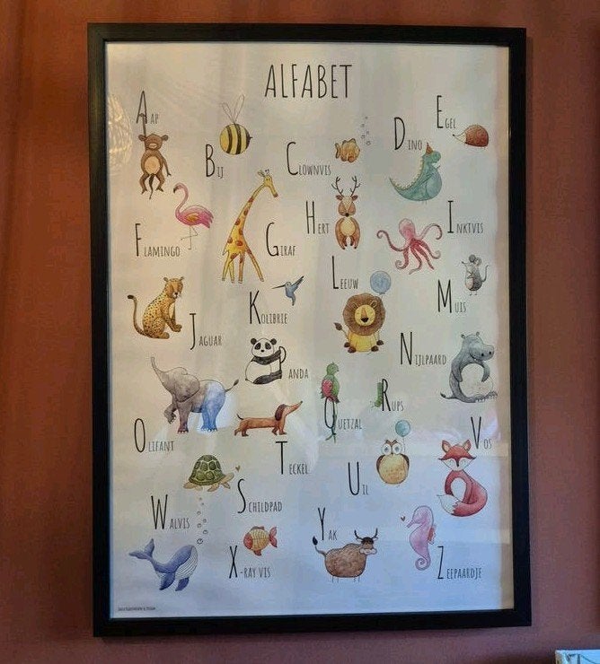 Juulz Dieren Alfabet Poster 50x70 cm, Ophalen of Verzenden, Zo goed als nieuw