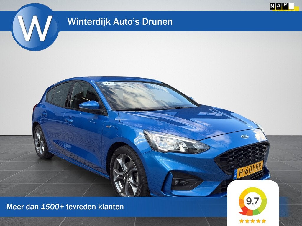Ford Focus 1.0 EcoBoost ST Line B&O|Ford Onderhouden|Lane|NA, Auto's, 125 pk, Gebruikt, Blauw, Origineel Nederlands