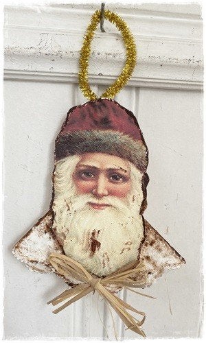 Antieklook Santa 15 cm. gemaakt in ons atelier. te bestellen, De Pruttelpot, Ophalen of Verzenden, De Pruttelpot, Nieuw