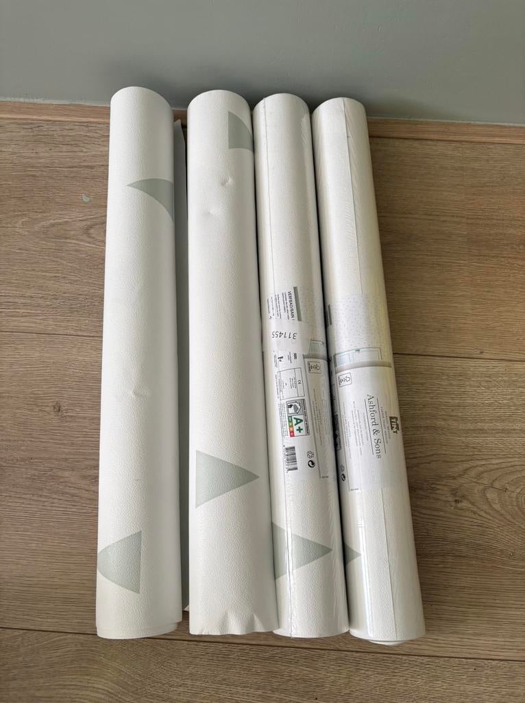 Behang Ashford & Sons – 4 rollen (deels nieuw), Ophalen of Verzenden, 10 tot 25 m², Groen