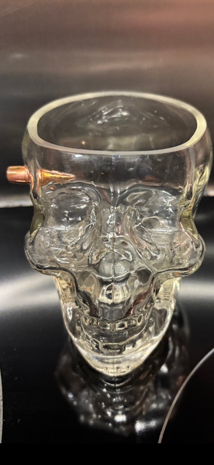 Whisky glas doodshoofd met kogel, Verzamelen, Glas en Borrelglaasjes, Ophalen of Verzenden, Zo goed als nieuw, Overige typen