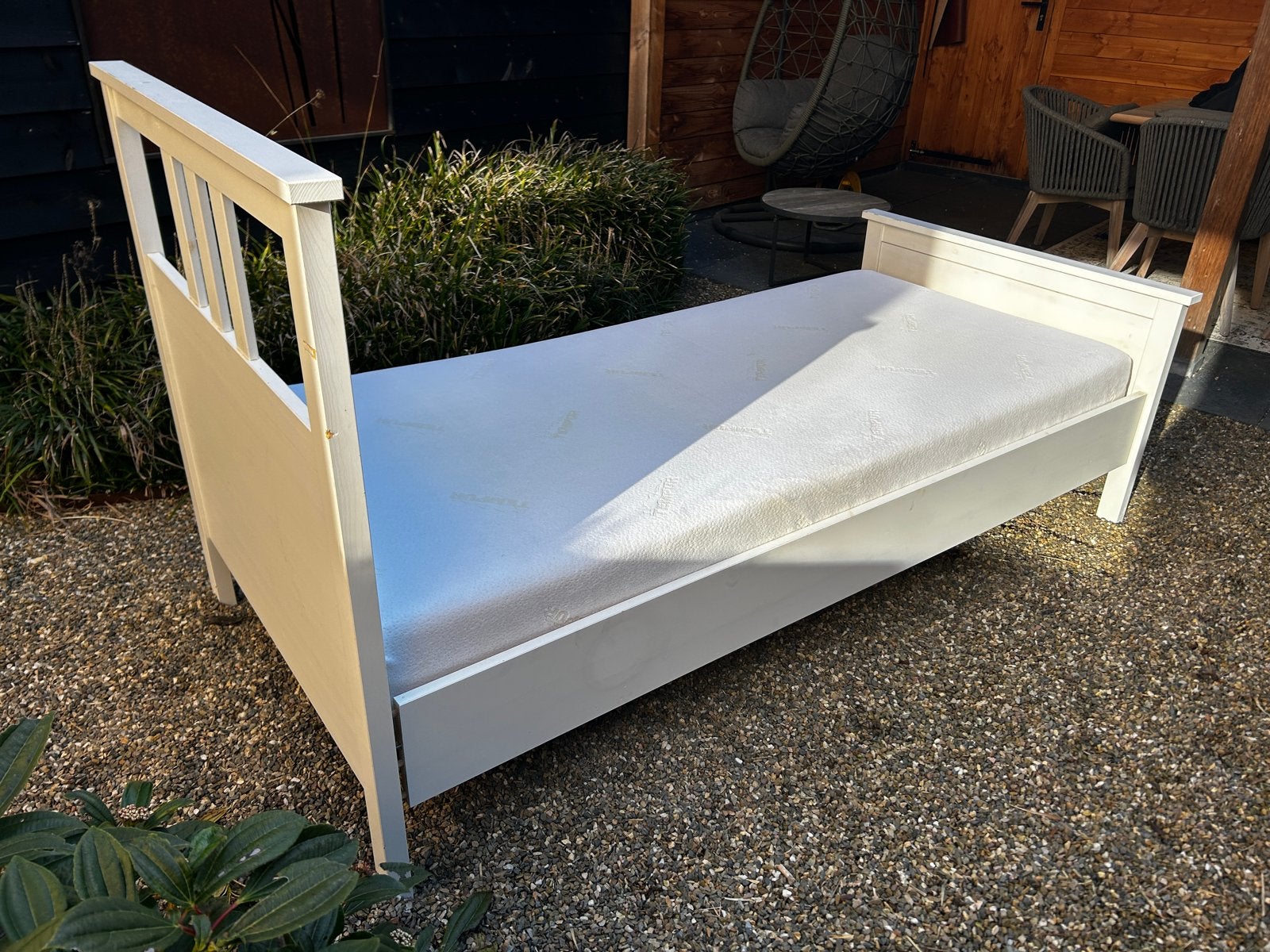 Ikea Hemnes bed 90x200 met Tempur matras, Ophalen, Gebruikt, 90 cm, Eenpersoons