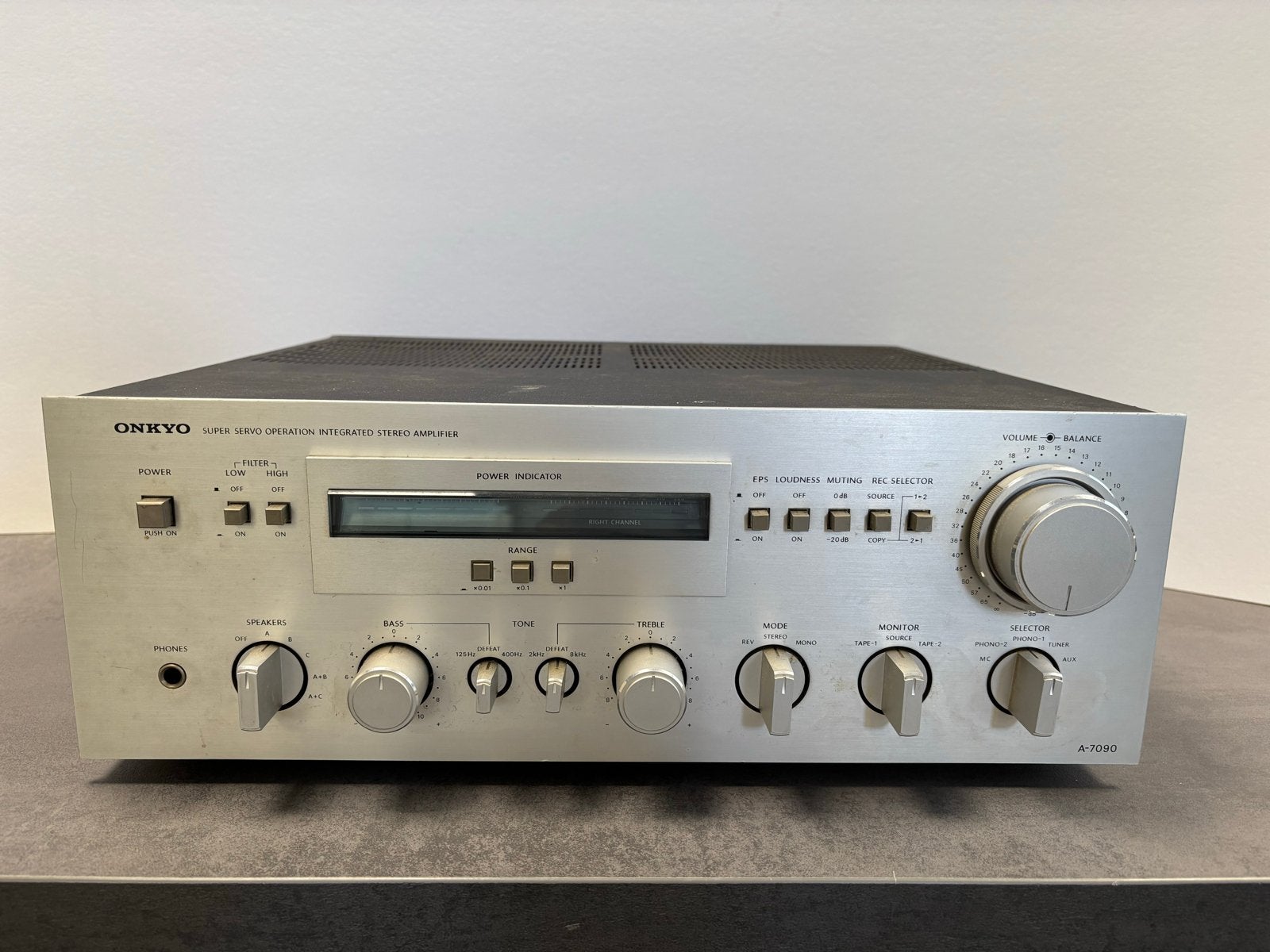 Onkyo A-7090 Super Servo Geïntegreerde Stereo Versterker, Ophalen, Gebruikt, 60 tot 120 watt, Stereo