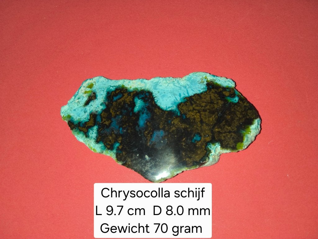 Cnrysocolla schijf, Ophalen of Verzenden, Mineraal