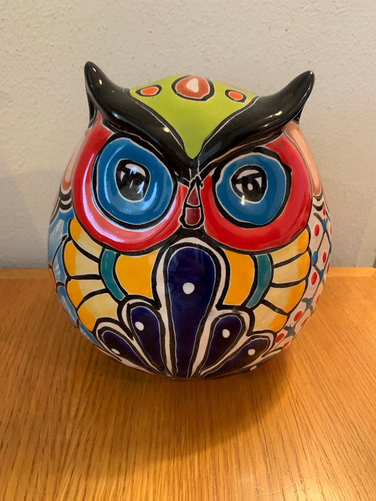Kleurrijke Mexicaanse keramische uil, Antiek en Kunst, Ophalen