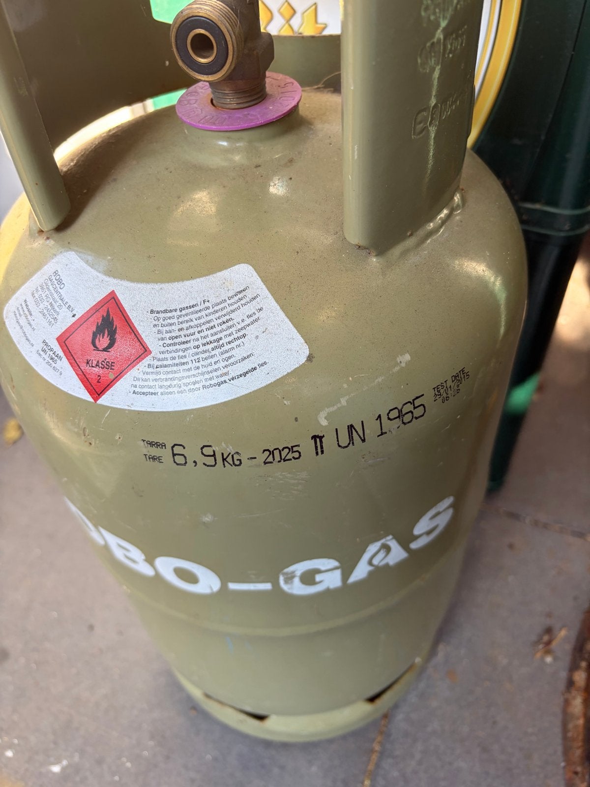 Robo-Gas gasfles 6.9kg - Leeg, Ophalen, Gebruikt