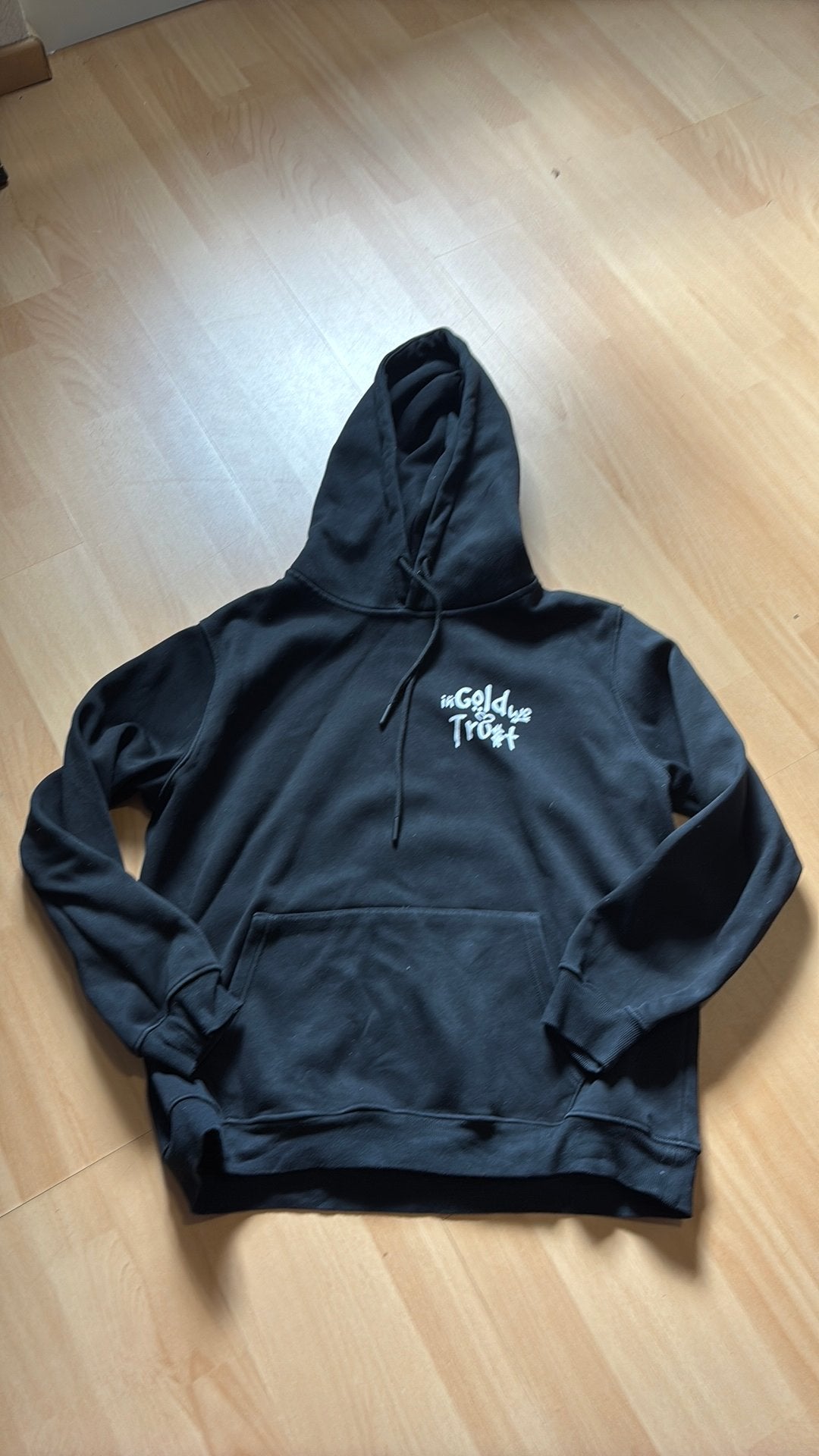 In gold we trust hoodie maat l, Kleding | Heren, Ophalen of Verzenden, Zo goed als nieuw, Maat 46 (S) of kleiner, Zwart