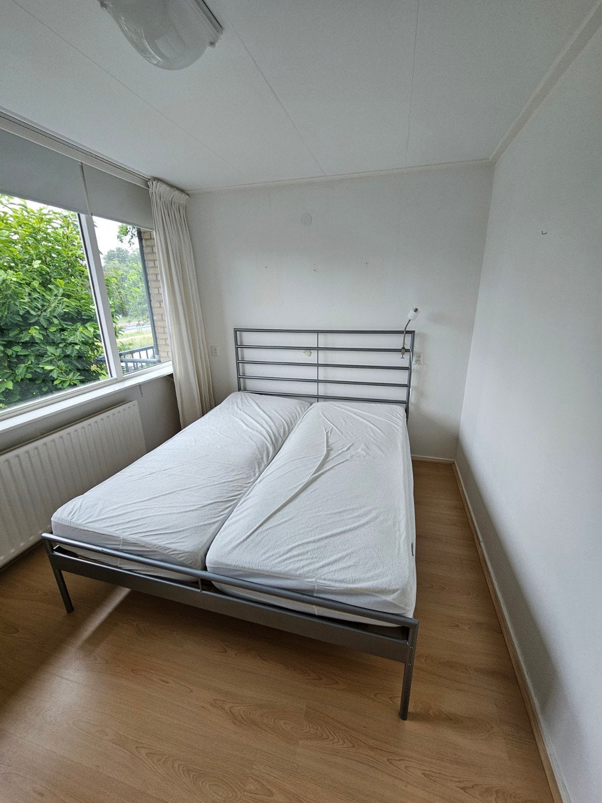 Tweepersoonsbed met lattenbodems, 160x200 cm, Ophalen, Tweepersoons, 200 cm, Metaal