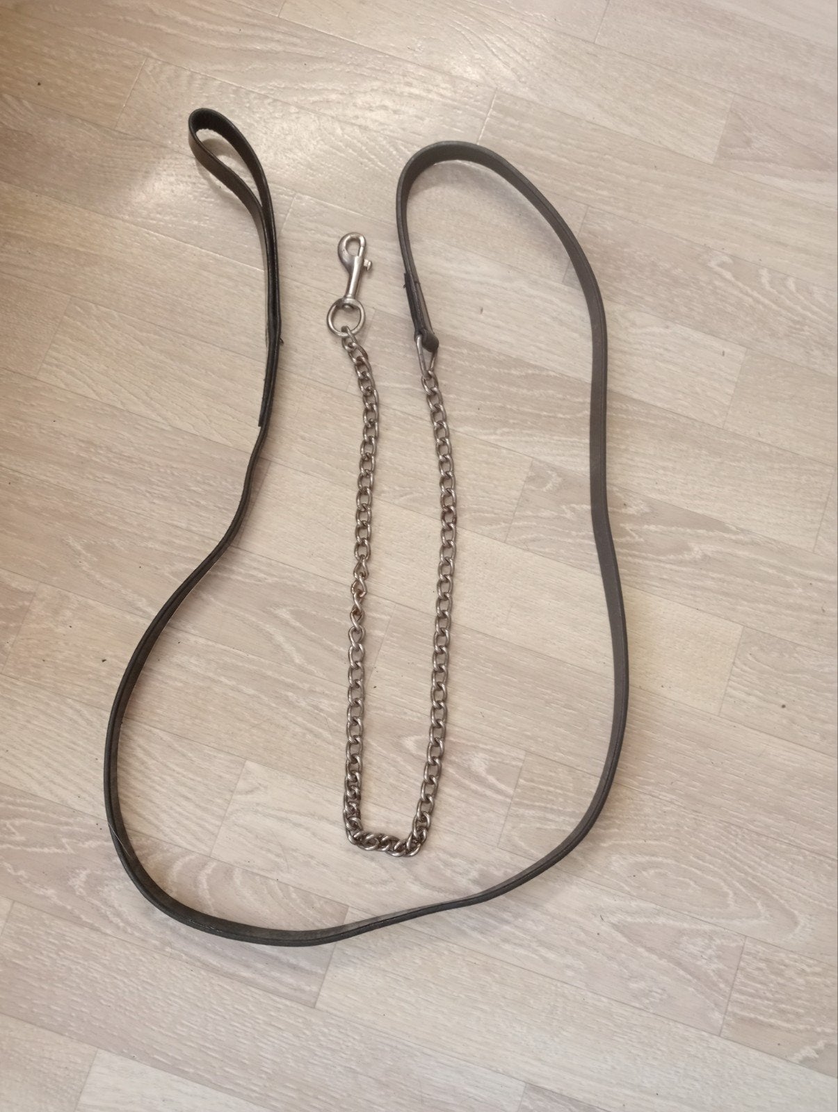 Nette leren hengsten ketting lijn 225cm, Ophalen of Verzenden, Gebruikt, Dressuur