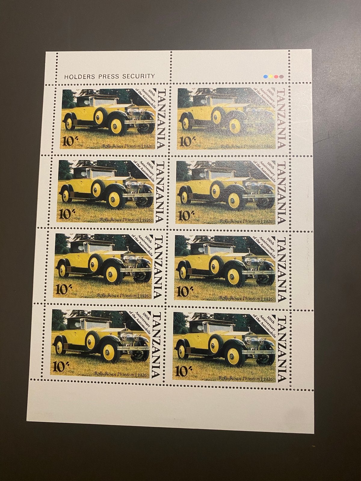 Tanzania 1986 postfris velletje Rolls Royce 1926, Ophalen of Verzenden, Tanzania, Postfris