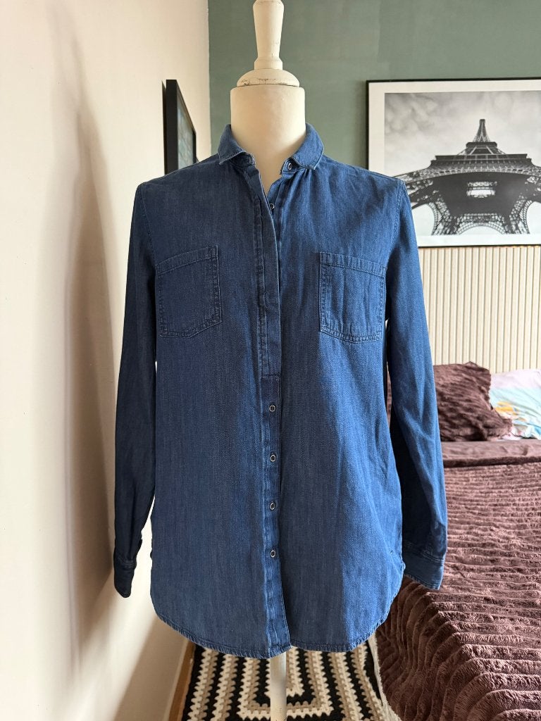 Tommy Hilfiger dames spijkerblouse / denim blouse maat M, Maat 38/40 (M), Blauw, Ophalen of Verzenden, Zo goed als nieuw