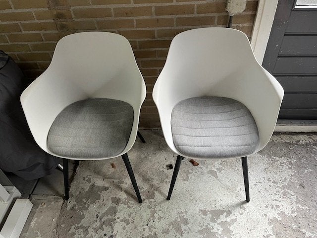 Eetkamerstoelen wit 2 stuks, Ophalen, Kunststof, Gebruikt, Twee