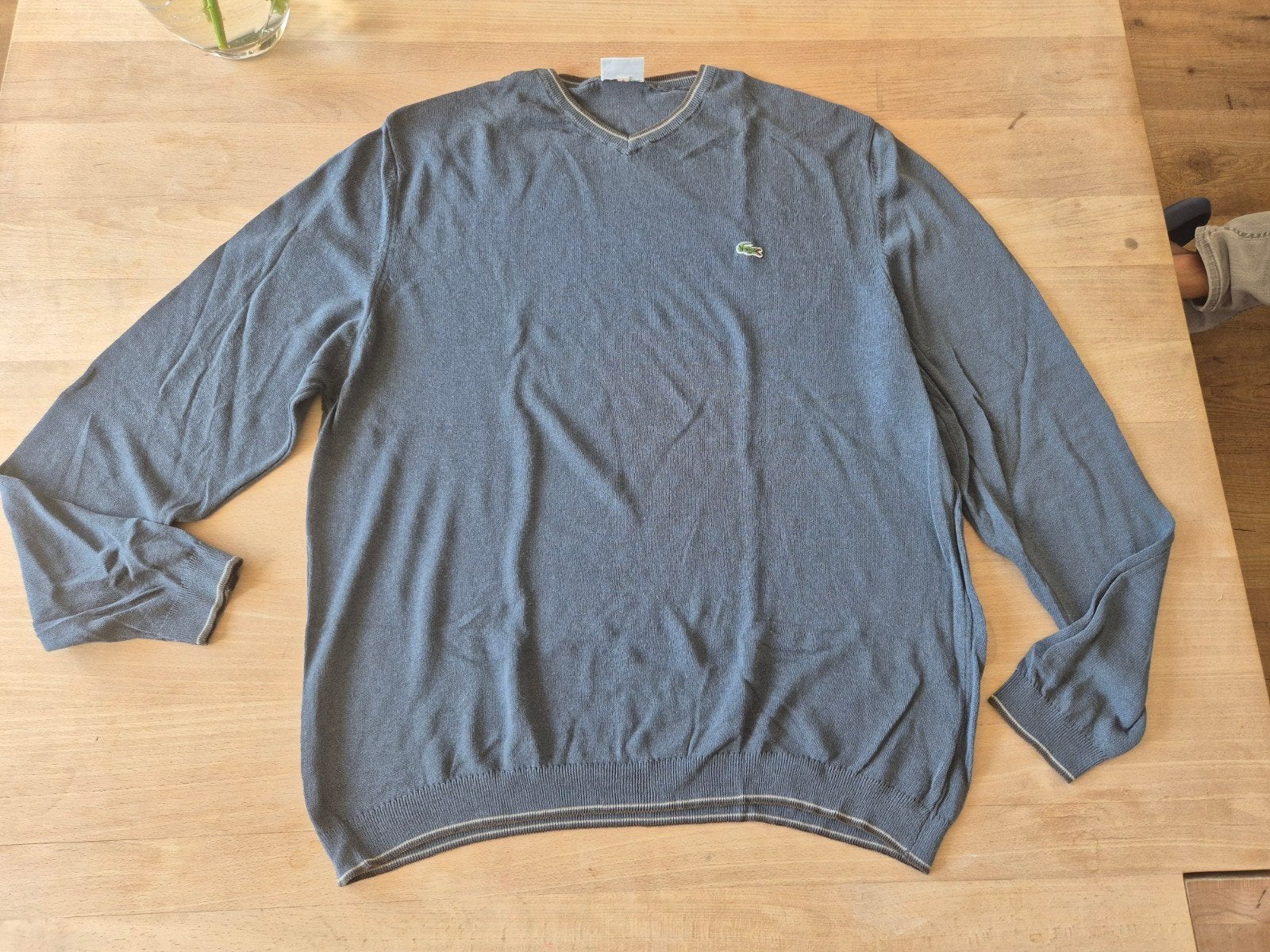 Prachtige linnen trui Lacoste.Maat XL., Verzenden, Lacoste, Maat 56/58 (XL), Grijs