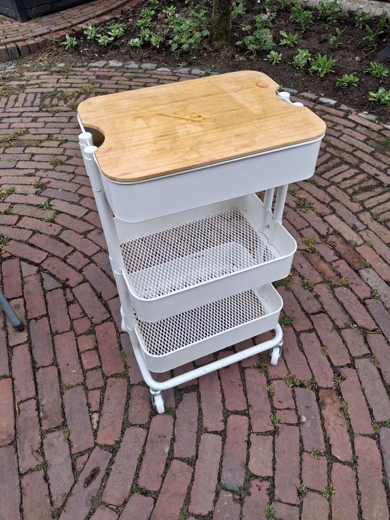 IKEA RÅSKOG Keukentrolley met houten blad, Huis en Inrichting, Ophalen, Gebruikt, Hout, IKEA